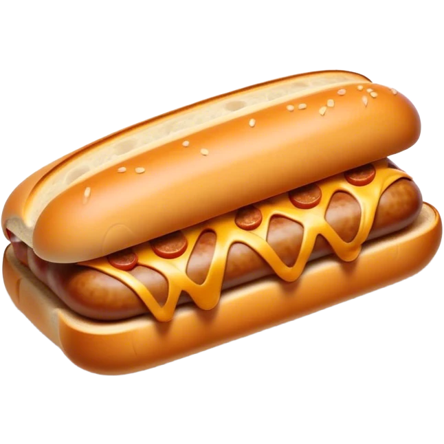 Sausage Sizzle Cinematic Realistic Sausage Sizzle Dish Emoji, depicted as a sizzling sausage tucked into a triangular slice of bread, rendered with rich textures and dynamic, warm lighting. emoji