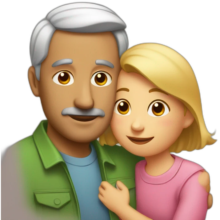 Papá abraza a hija hija emoji