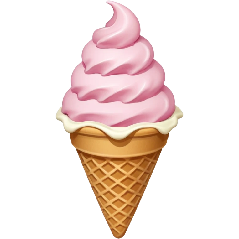 Sorvete rosa e branco emoji