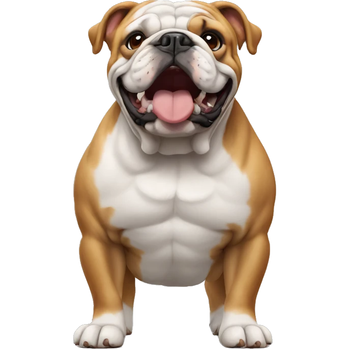 english bulldog standing with two legs up emoji