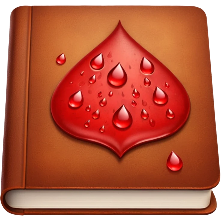 Brown book with blood droplets  emoji