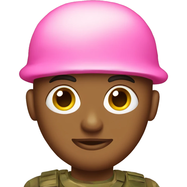soldier in camouflage with pink bow on head emoji