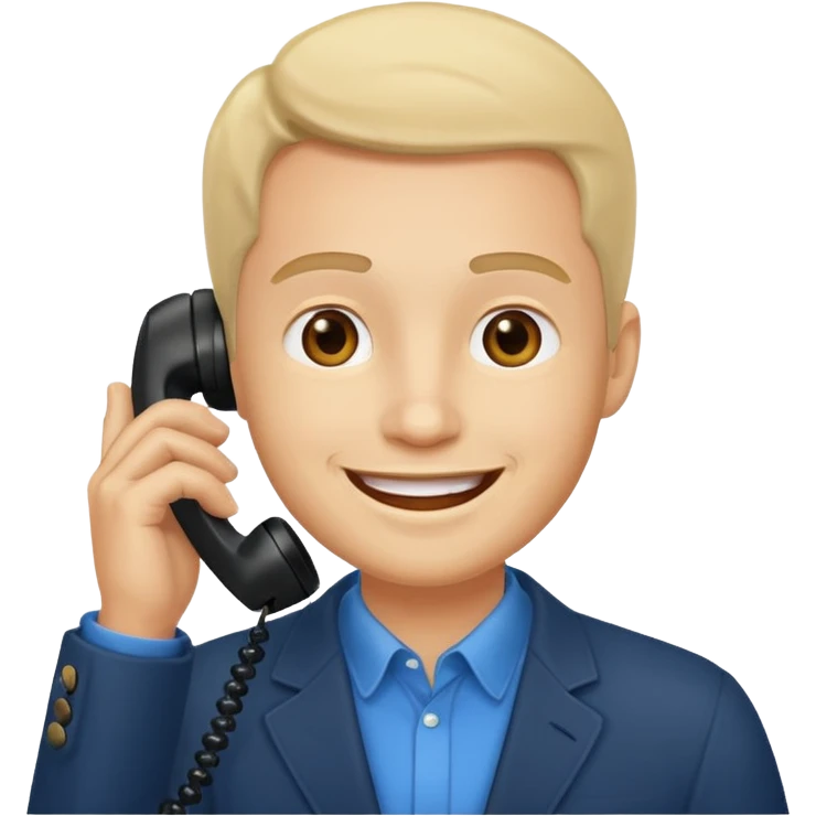 ligth man calling on the phone emoji