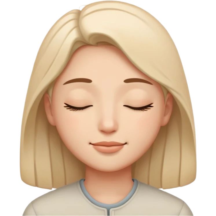 peaceful face with closed eyes and a gentle smile emoji