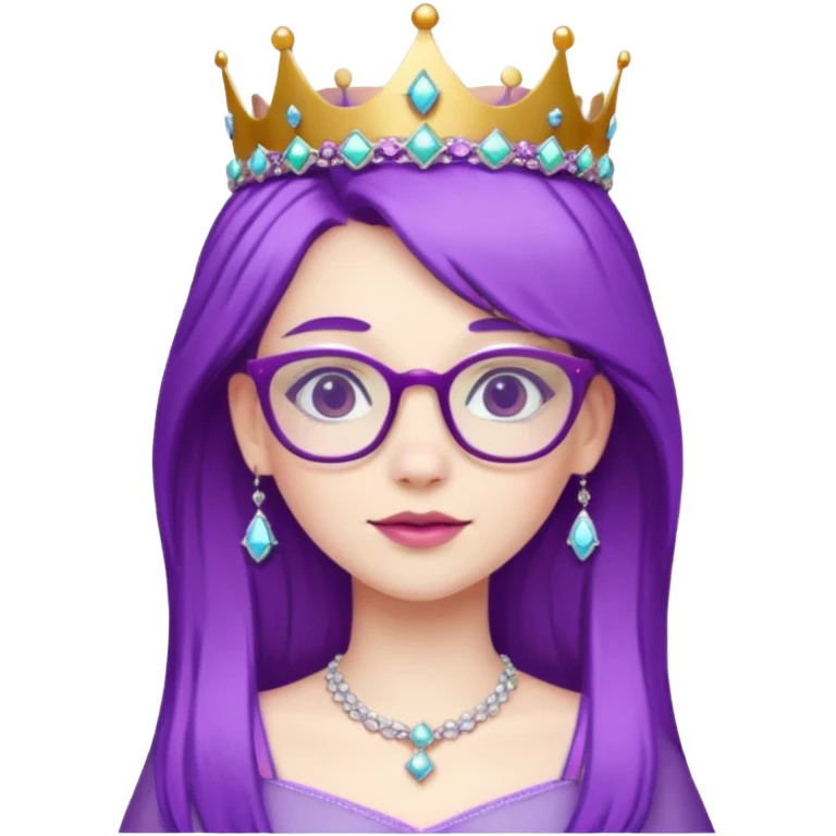 princesse with glasses and purple hair emoji