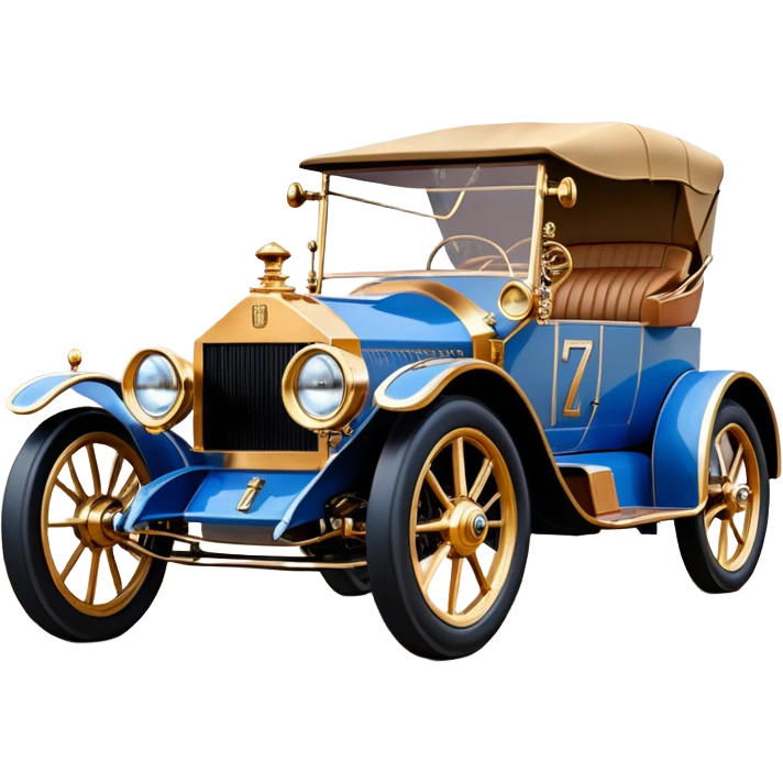  tarnished blue led C-3PO ghost buster 1927 delicately inlaid rosegold wood barrel accents Model-T bucket Rolls Royce efficiently powered by futuristic electric motors and batteries racing wheels while flying rapidly roughening terrain stable on strong agile advanced suspension and steering emoji