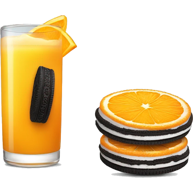 Oreo with orange juice emoji