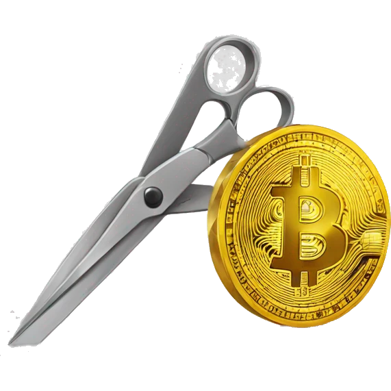 scissors cutting bitcoin emoji