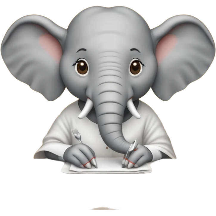 elephant at a restaurant table emoji