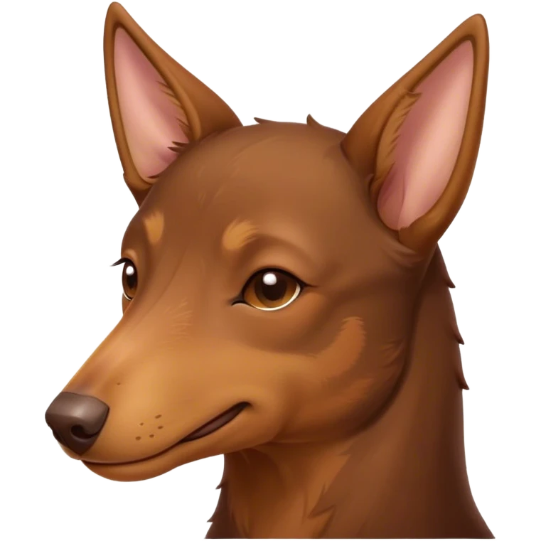 Meme-Worthy Cute Sleeping Brown and Tan Kelpie Portrait Emoji, Head resting peacefully with a contented smile, showcasing a delightfully agile build and a luxuriously soft brown and tan Fur, eyes shut in a serene nap, Simplified yet hilariously adorable features, highly detailed, glowing with a soft, drowsy light, high shine, relaxed and utterly lovable, stylized with an air of playful laziness, bright and heartwarming, soft glowing outline, capturing the essence of a comically sleepy herder, so meme-worthy it feels like it could instantly become the next viral sensation of adorable slumber! emoji