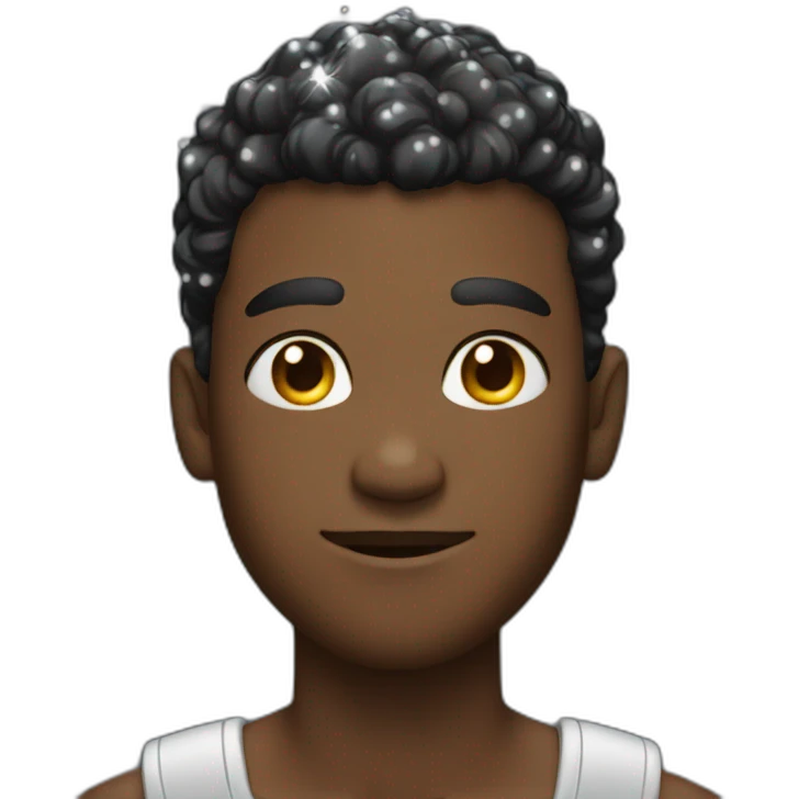 Black with sparkles on his head emoji