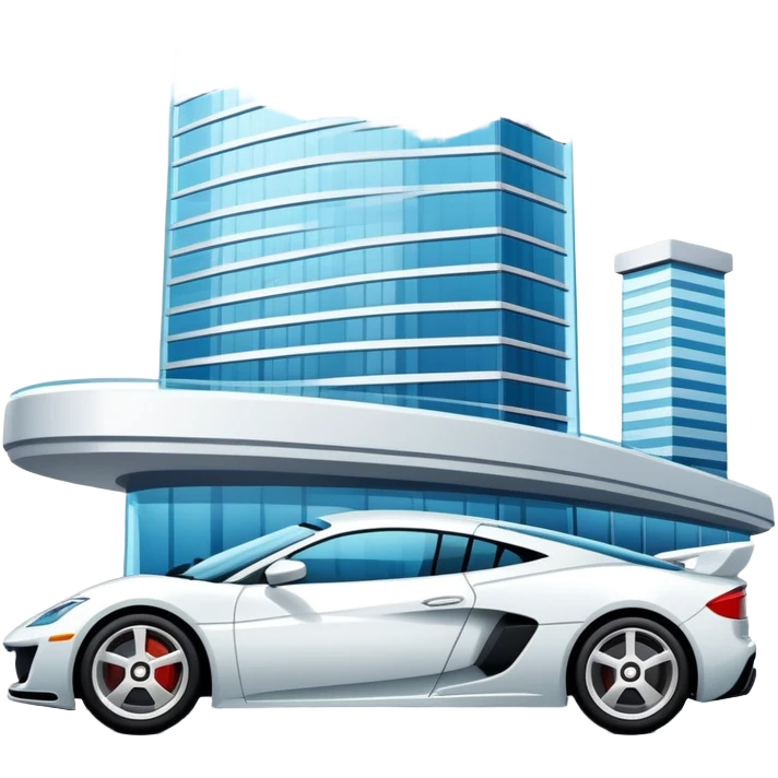 coche carretera y edificio emoji