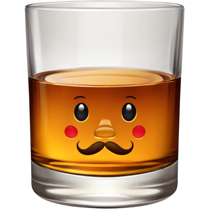 glass of whiskey labeled Jim Beam emoji