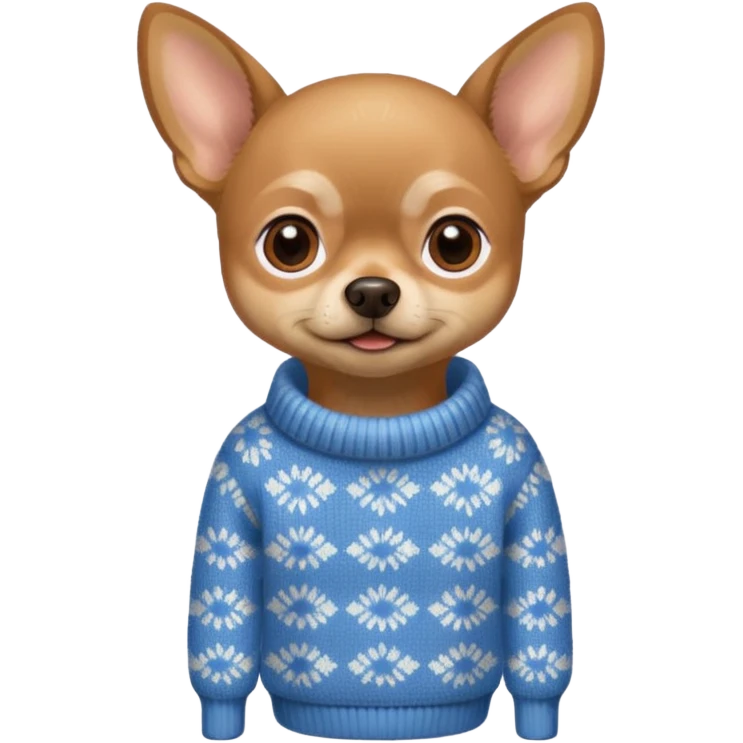 All Tan chihuahua sitting wearing a sweater emoji