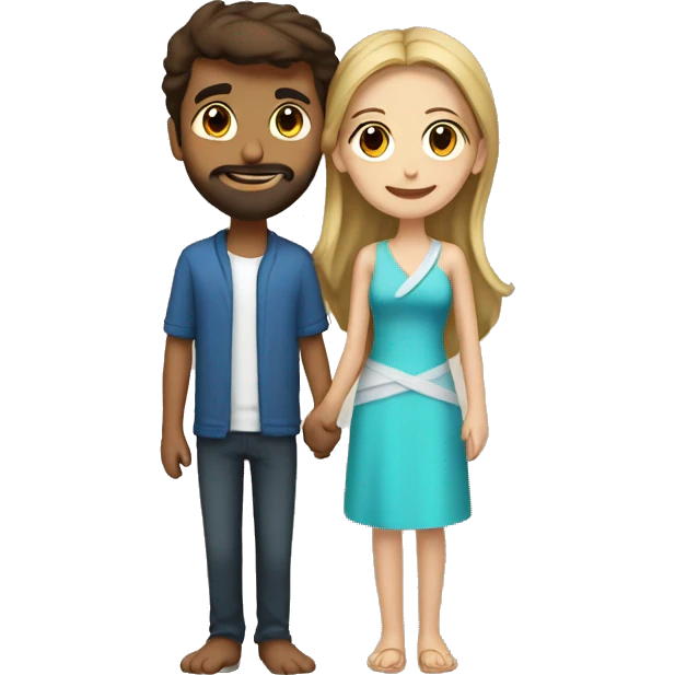 Infinity sign with a Arab guy and a brunette white girl hugging each other  emoji