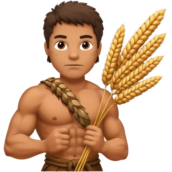 Stone age man  with Wheat Bundle emoji