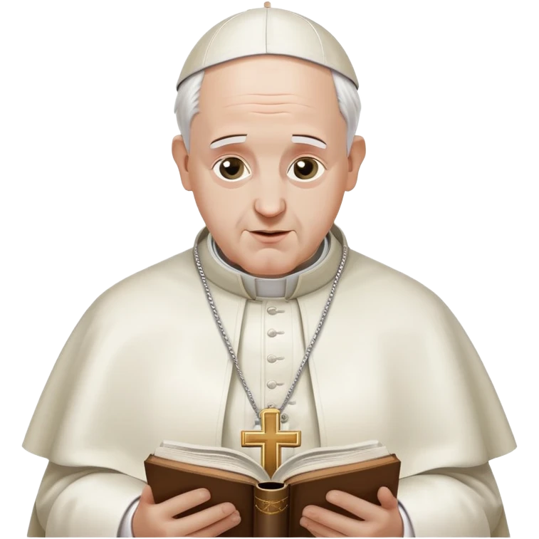Pope reading from Bible emoji