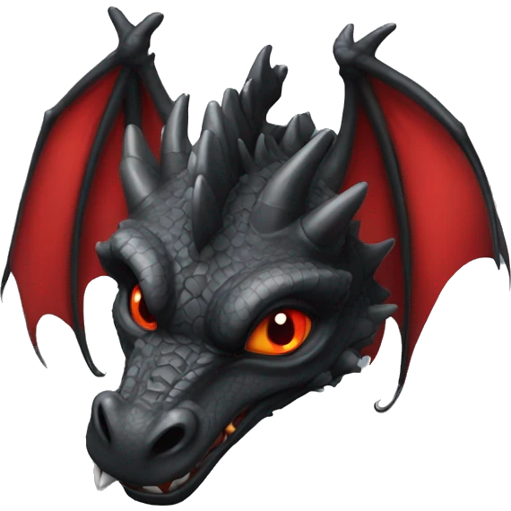 Dragon black red eyes emoji