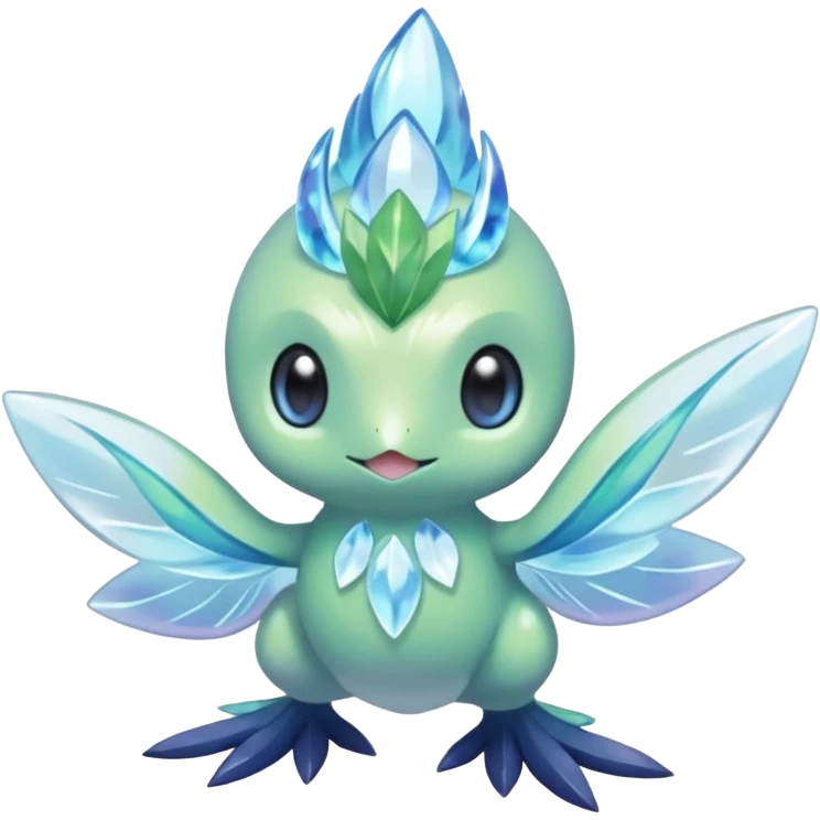 elemental icy floral ethereal glacial Axew-Rufflet-Brionne-Celebi-Pokémon-Fakémon-hybrid-creature emoji