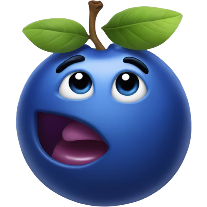 Blueberry with huge fake lips emoji