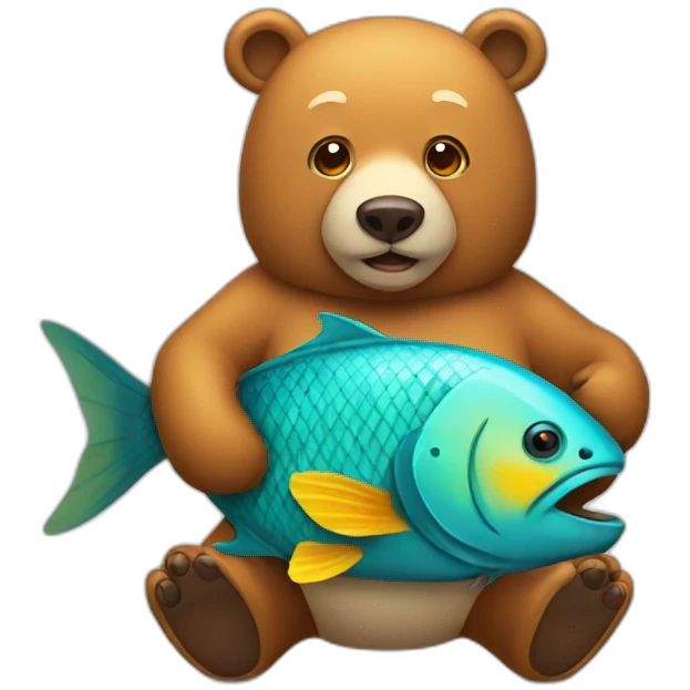 bear wearing fish costume emoji