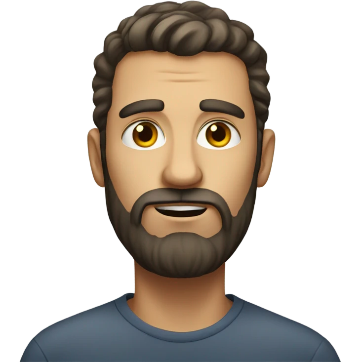 realistic portrait of skeptical bearded male emoji