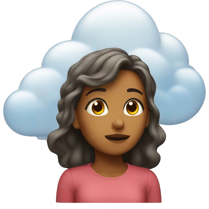 Girl cloud thinking emoji