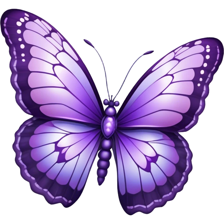 "A majestic butterfly in shades of purple, with intricately detailed wings featuring a mesmerizing pattern resembling delicate lace. The wings shimmer with an iridescent glow, reflecting hues of amethyst and lilac. The butterfly hovers gently above a field of blooming lavender, surrounded by tiny dewdrops glistening in the morning sunlight. A soft-focus background creates a dreamy atmosphere, emphasizing the elegance and ethereal quality of the butterfly."
 emoji