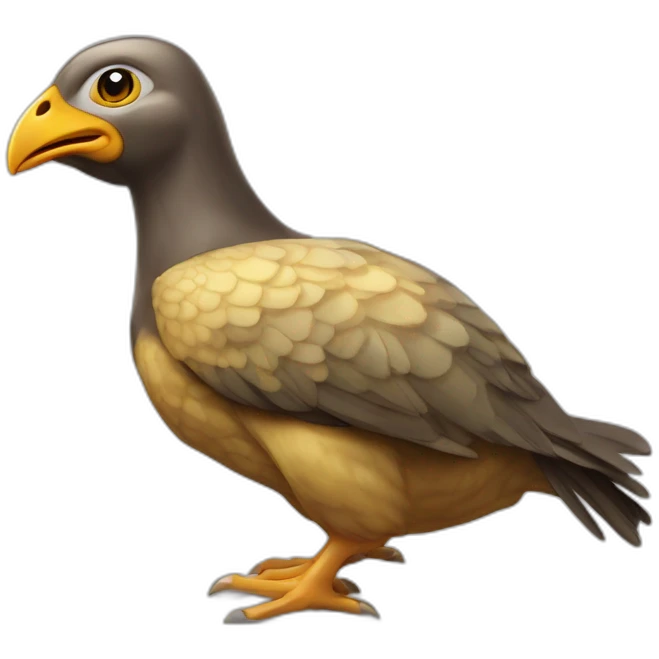 Un poussin qui chevauche un cheval avec les chevauche une tortue sur le dos de la mort emoji
