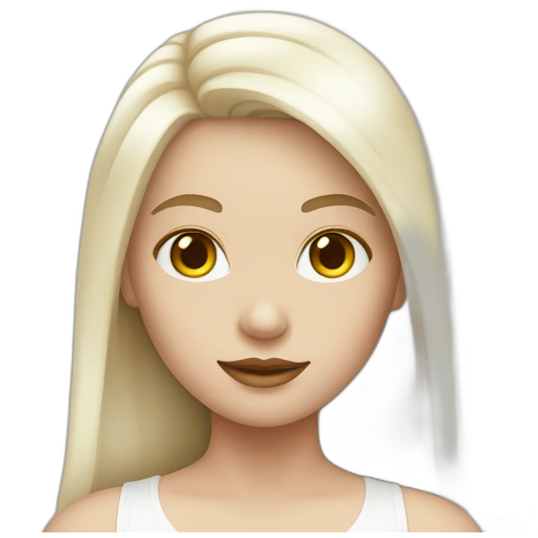 White-skinned girl in a white bodysuit emoji