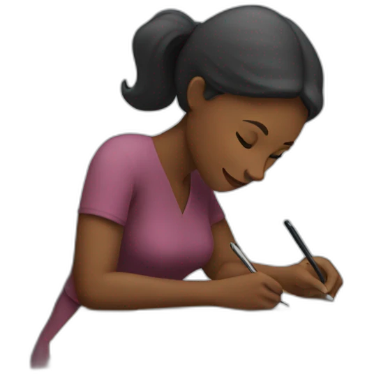 woman writing emoji