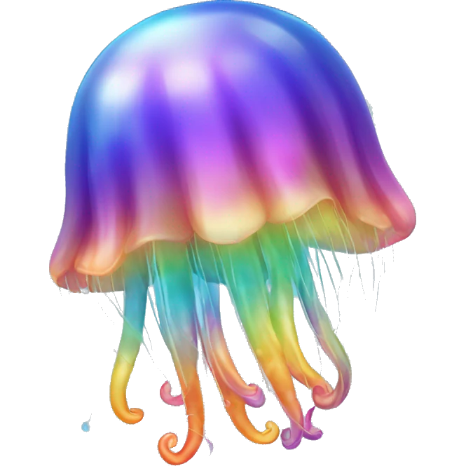 Gradient rainbow shimmery iridescent jellyfish emoji