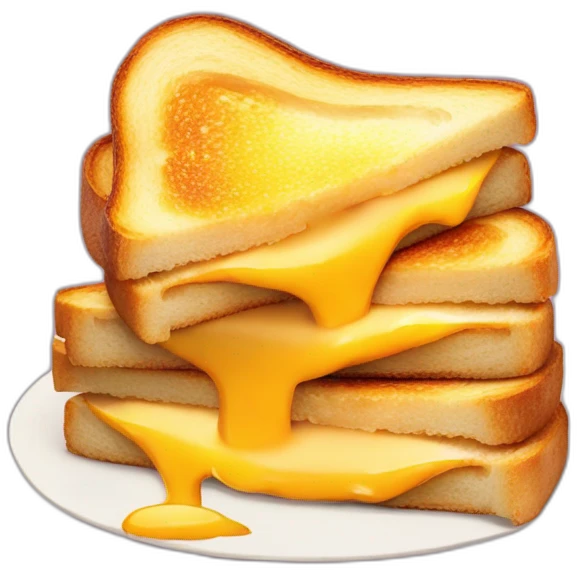 Grilled cheese sandwich with thicker and toasted slices of bread emoji