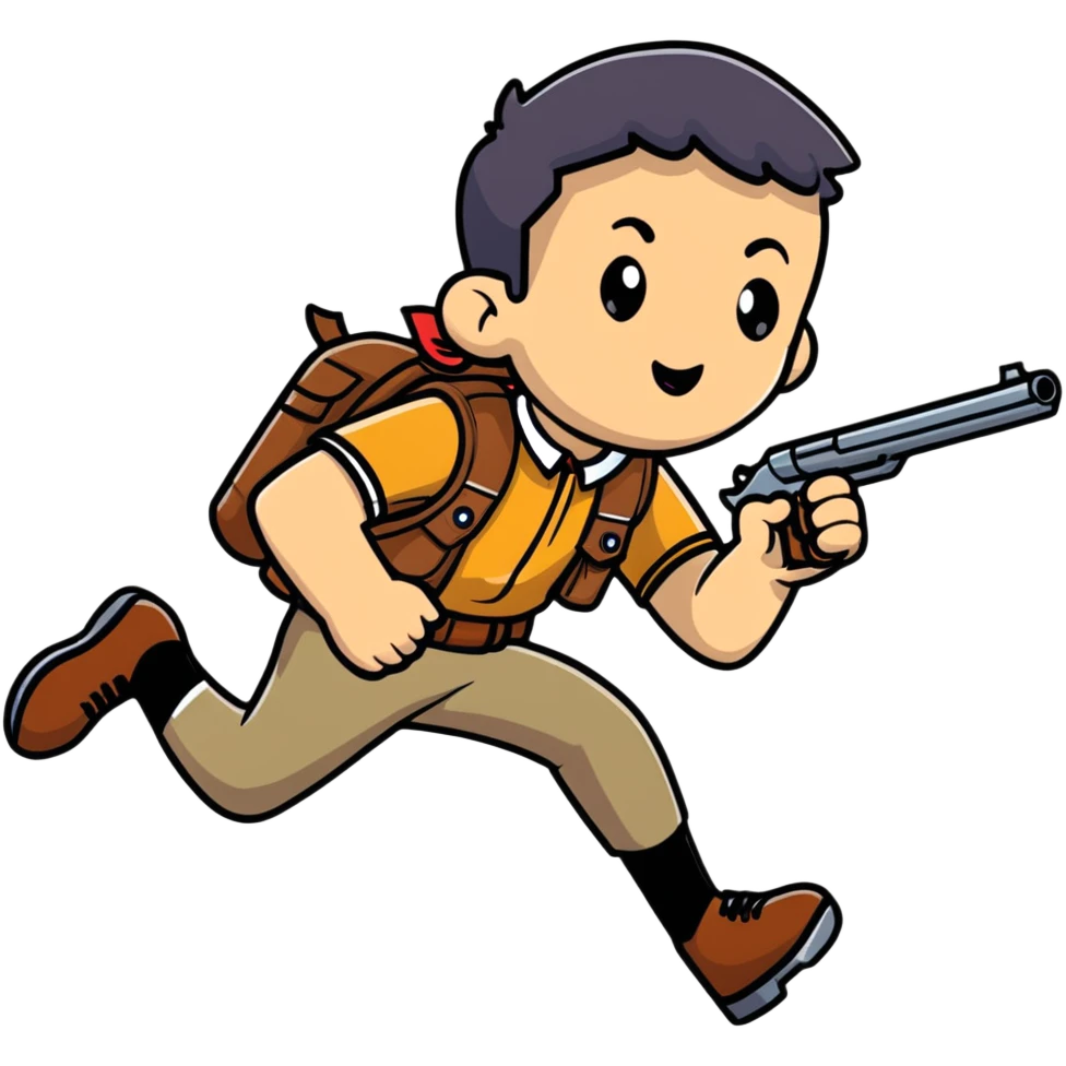 Scout character from Team Fortress 2 running with scattergun emoji