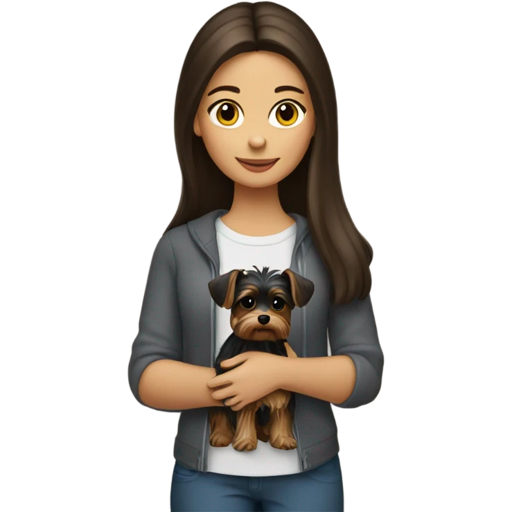brunette girl with biver-york emoji