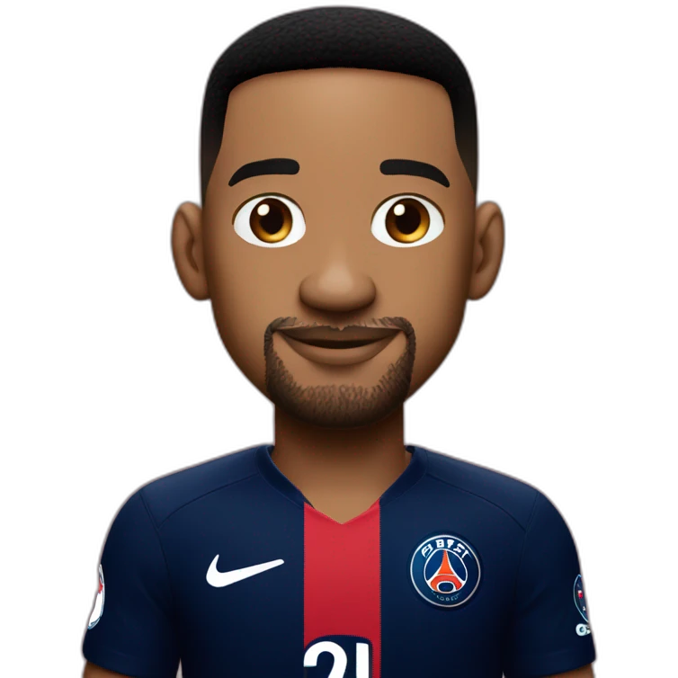 Will smith with psg home kit emoji