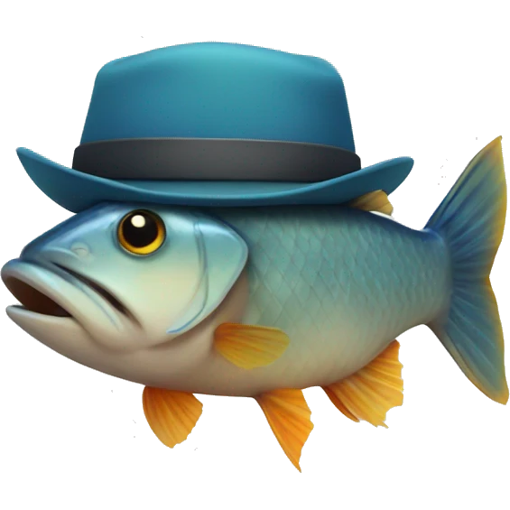 Fish with a hat emoji