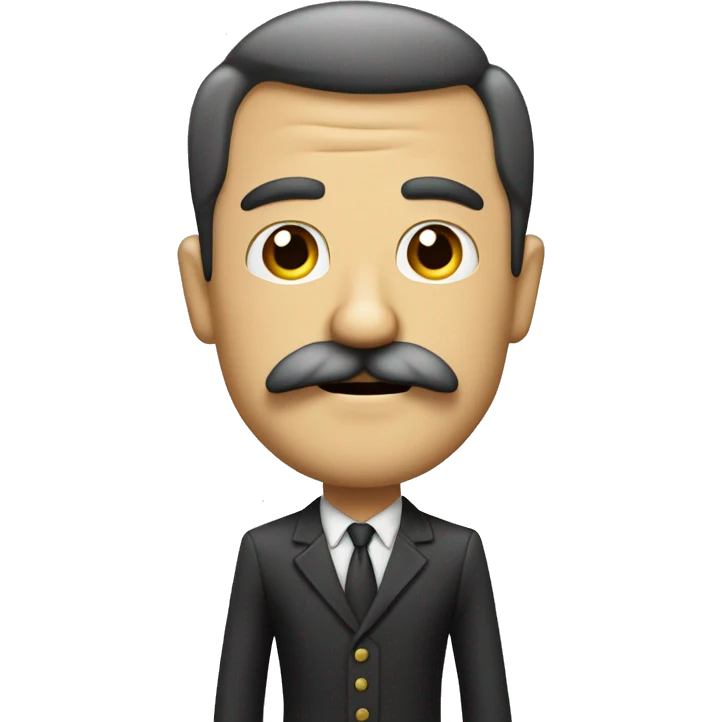 Señor con bigote bajito y serio  emoji