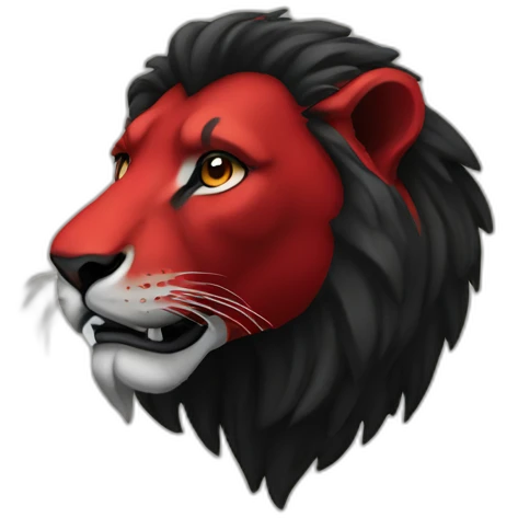 red and black lion emoji