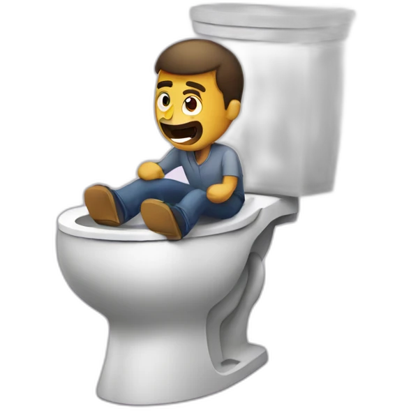 man stuck in toilet emoji