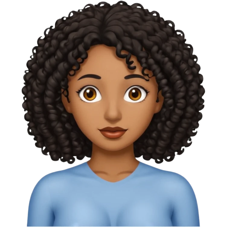 Black curly hair brown eyes big nose naked boobs emoji