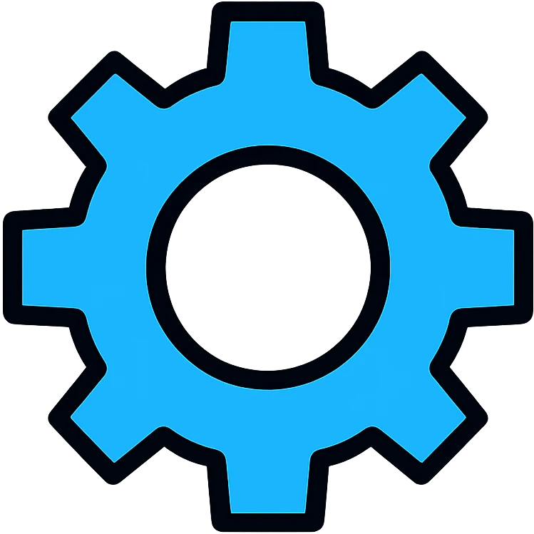 modern simple settings gear icon suitable for UI, no text emoji