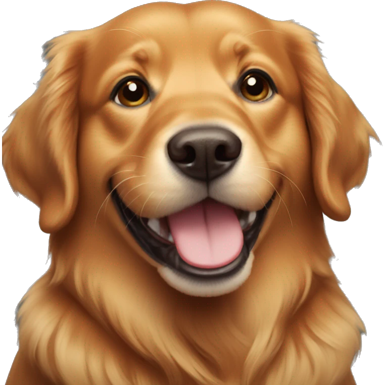 Red golden retriever smiling emoji