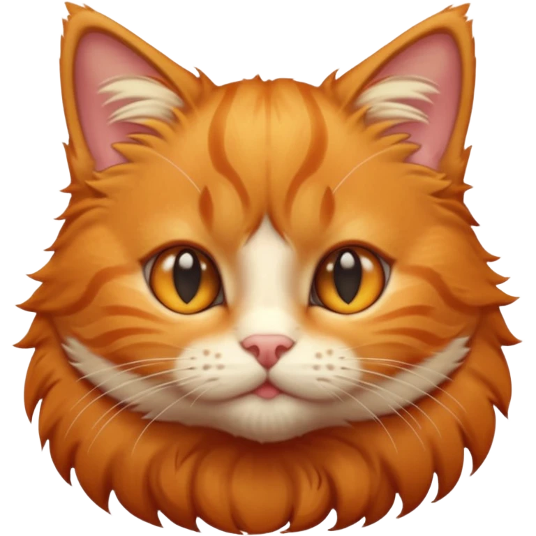 A high-resolution photo-realistic digital illustration of a solid ginger tabby cat kitten emoji