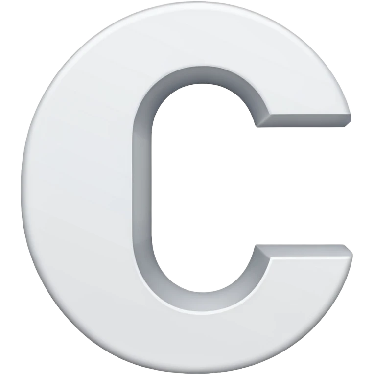 A white letter C with black background and white line crossing the C  emoji