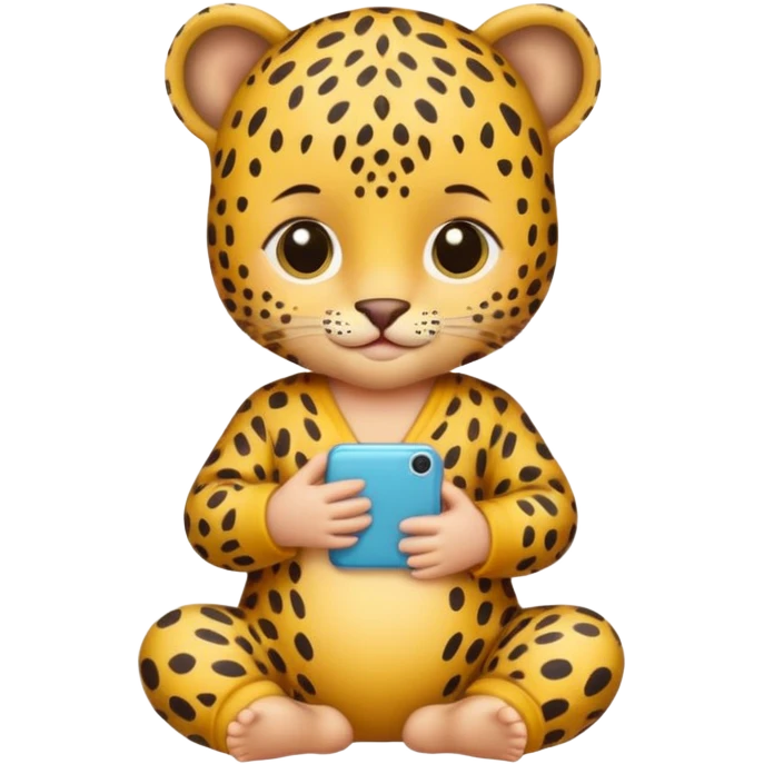 human baby with leopard patterned clothes emoji