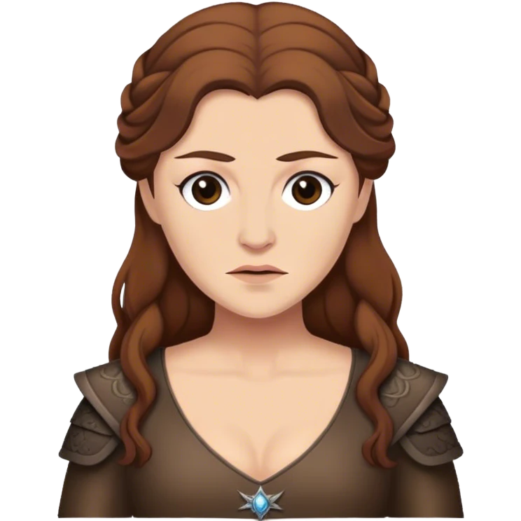 roslin frey from game of thrones, brown hair emoji