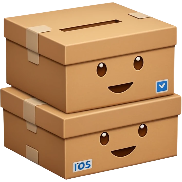 emoji of three classic brown boxes emoji