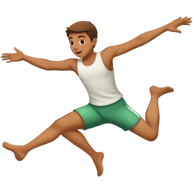 A person taking a leap emoji