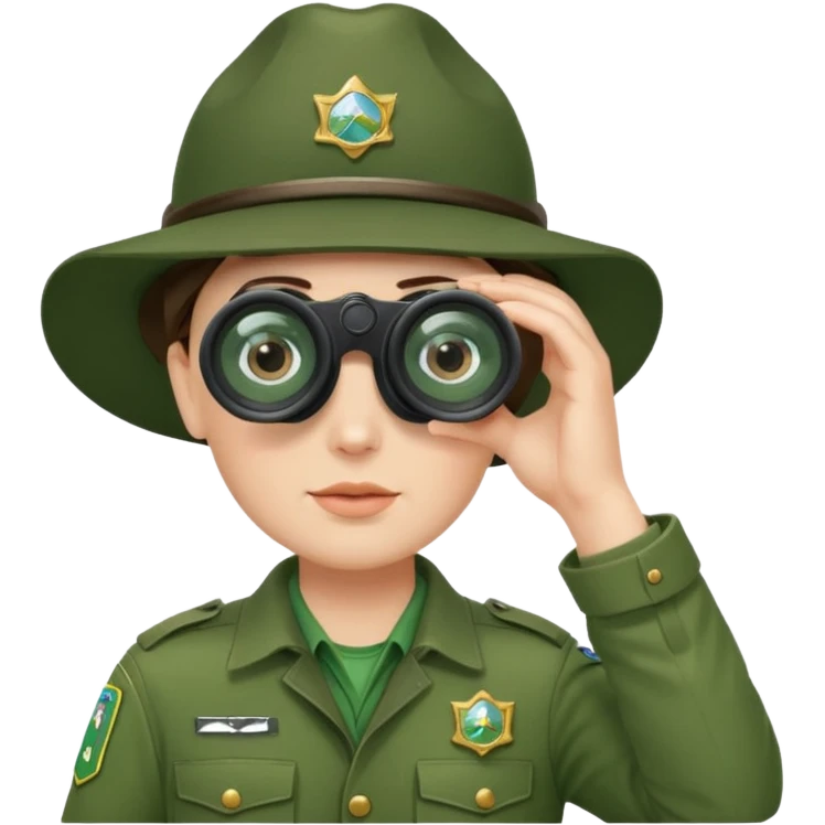 mountain ranger with binoculars emoji